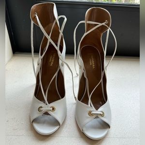 Aquazzura White Lace Up Tango Heel